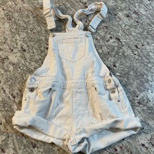 White Overall Shorts